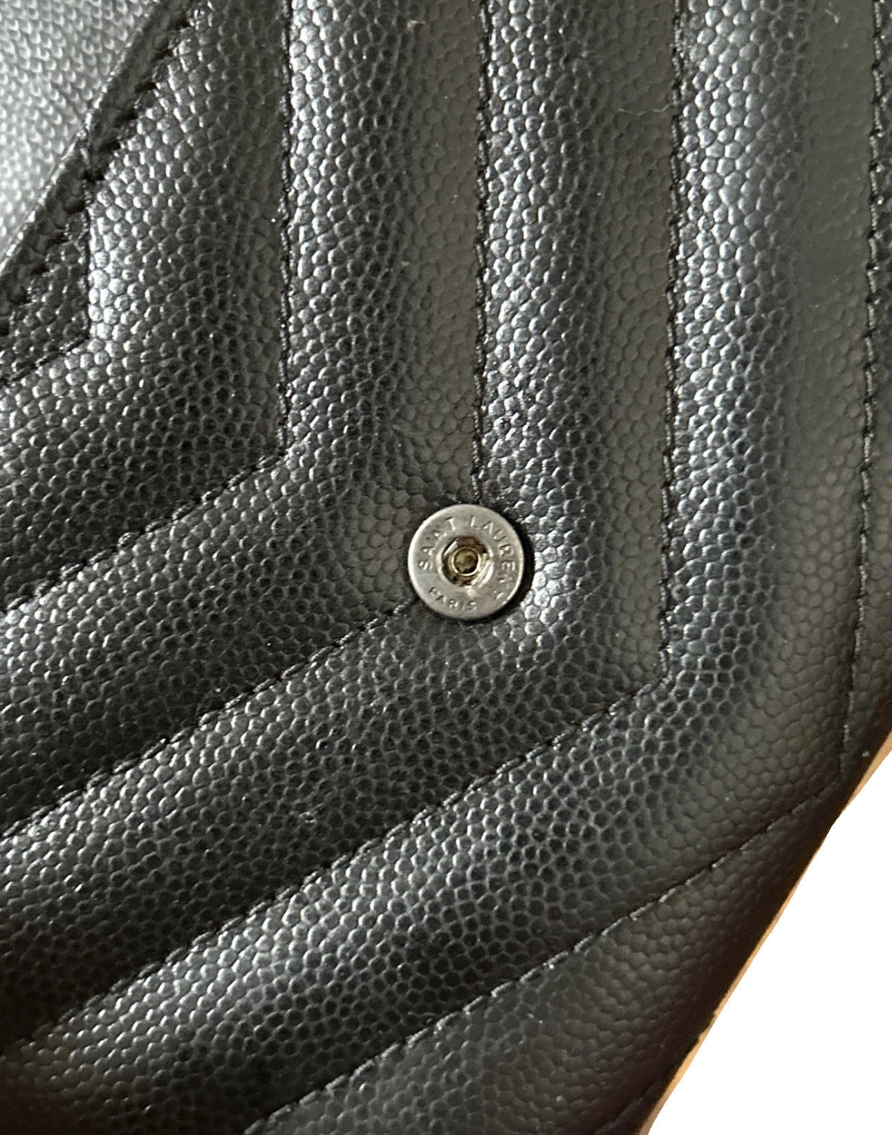 Saint Laurent V-Flap Leather Wallet